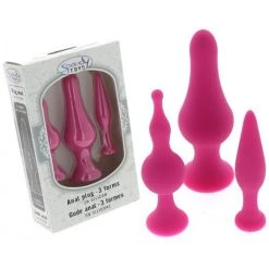 3 Plugs Anaux Silicone Rose - Dildoshop