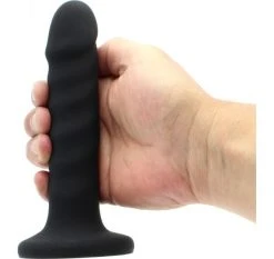 Cox Dildo Black Ventouse Silicone L 17.5 Ø 3.8 Cm