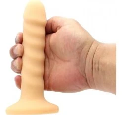 Cox Dildo Flesh Ventouse Silicone L 17.5 Ø 3.8 Cm