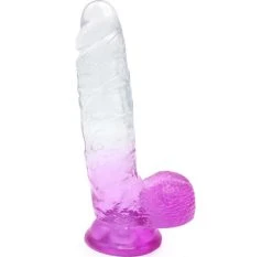 Cox Dildo Large Transparent Pourpre Ventouse L 25 Ø 5.5 Cm