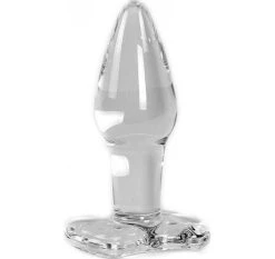 Plug Anal Vaginal En Verre Borosilicate Transparent Résistant 10 X 3.4 Cm